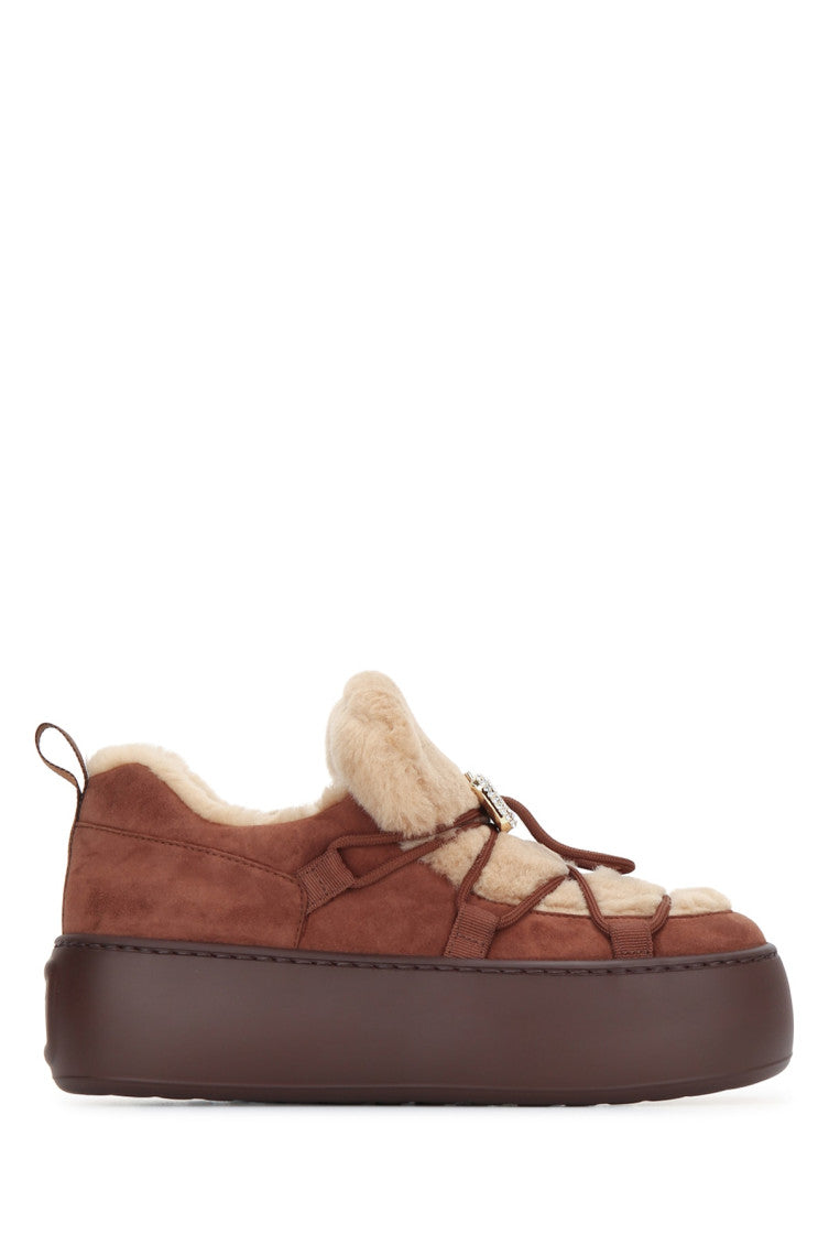 Brown Snow Lace-Up Sneakers 1