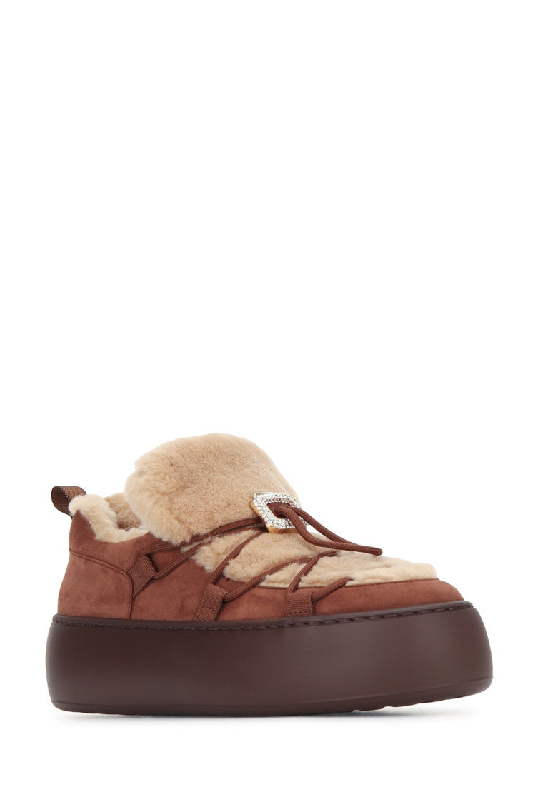 Brown Snow Lace-Up Sneakers 2