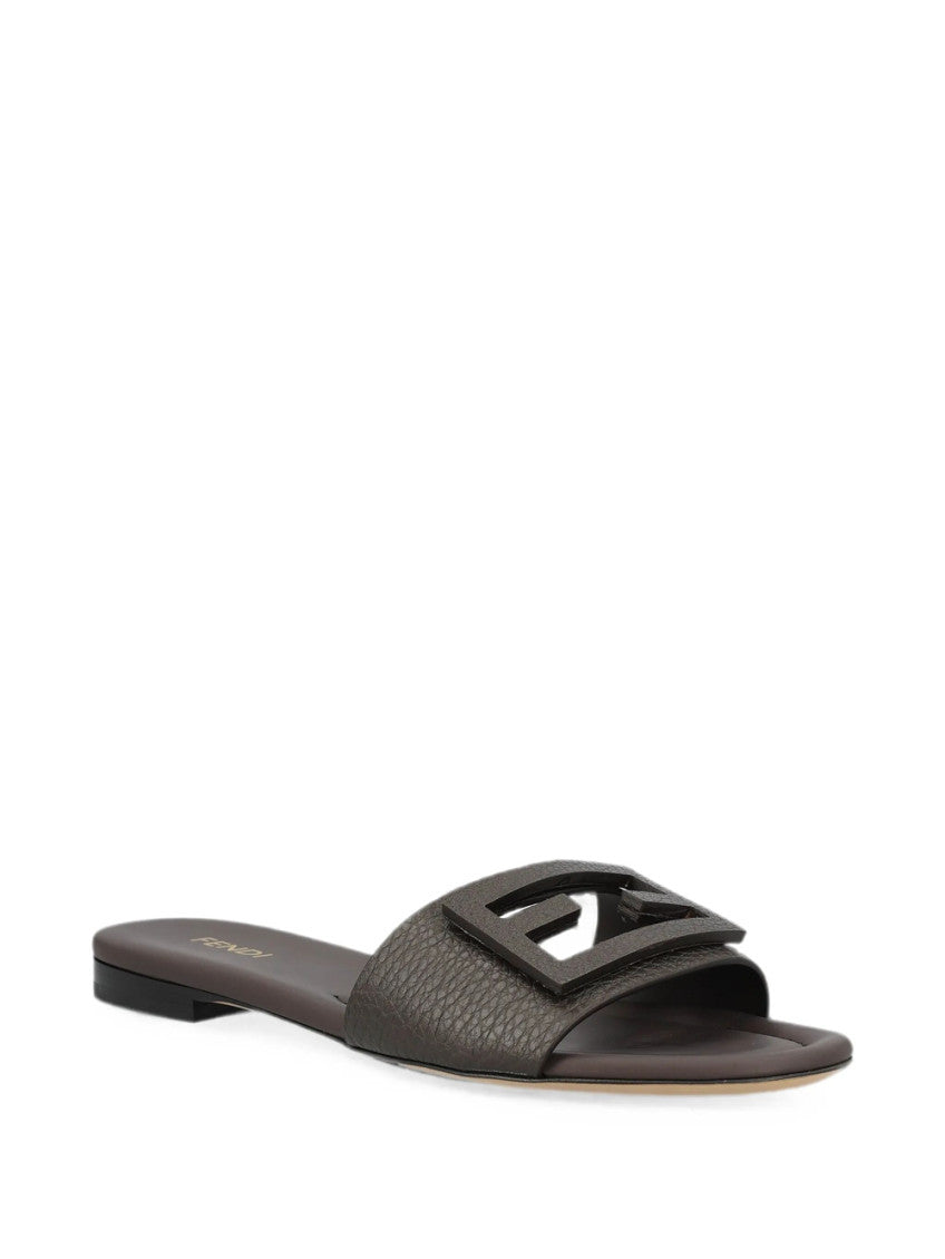 Brown Logo Leather Sandals 3