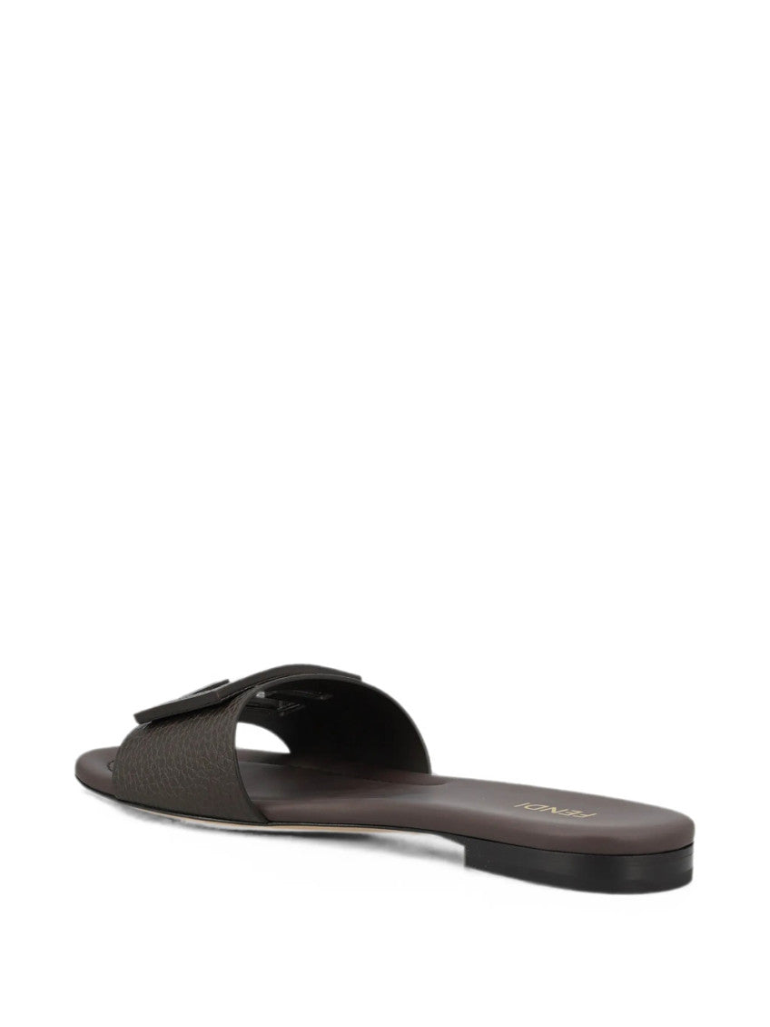 Brown Logo Leather Sandals 4