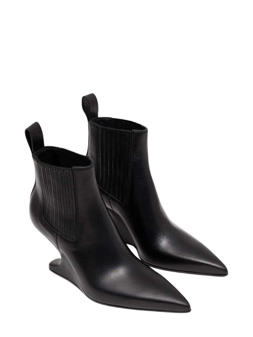 Black Sculptural-wedge Boots 2