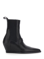 Black Sharp Wedge Ankle Boots 1