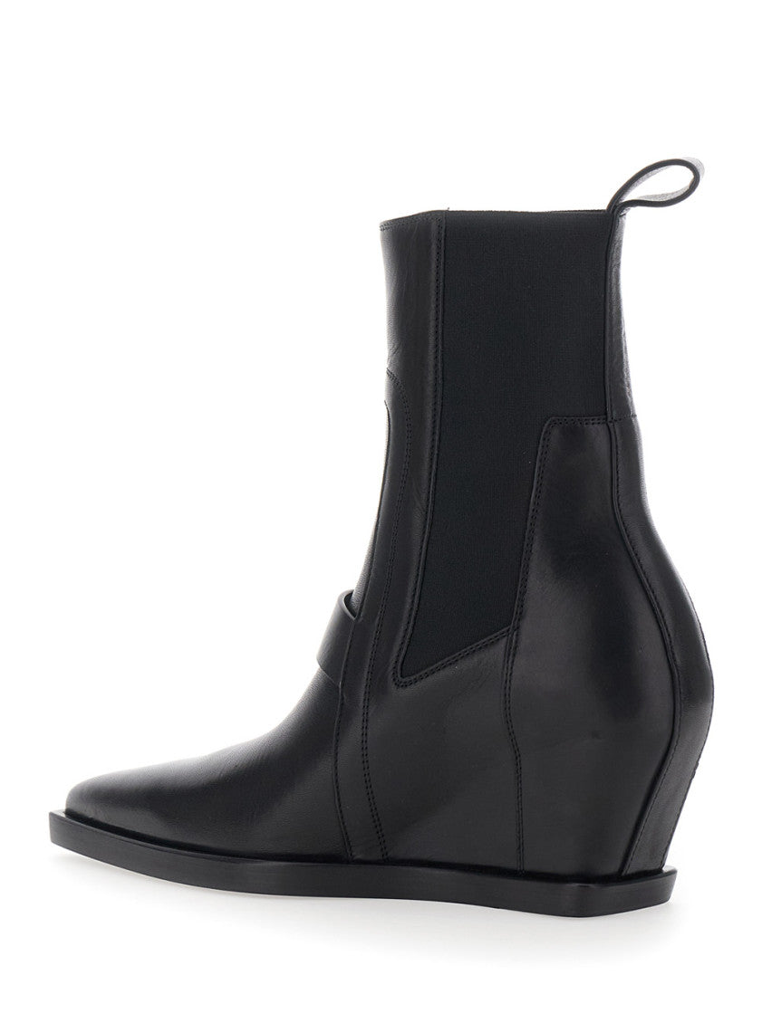 Black Sharp Wedge Ankle Boots 3