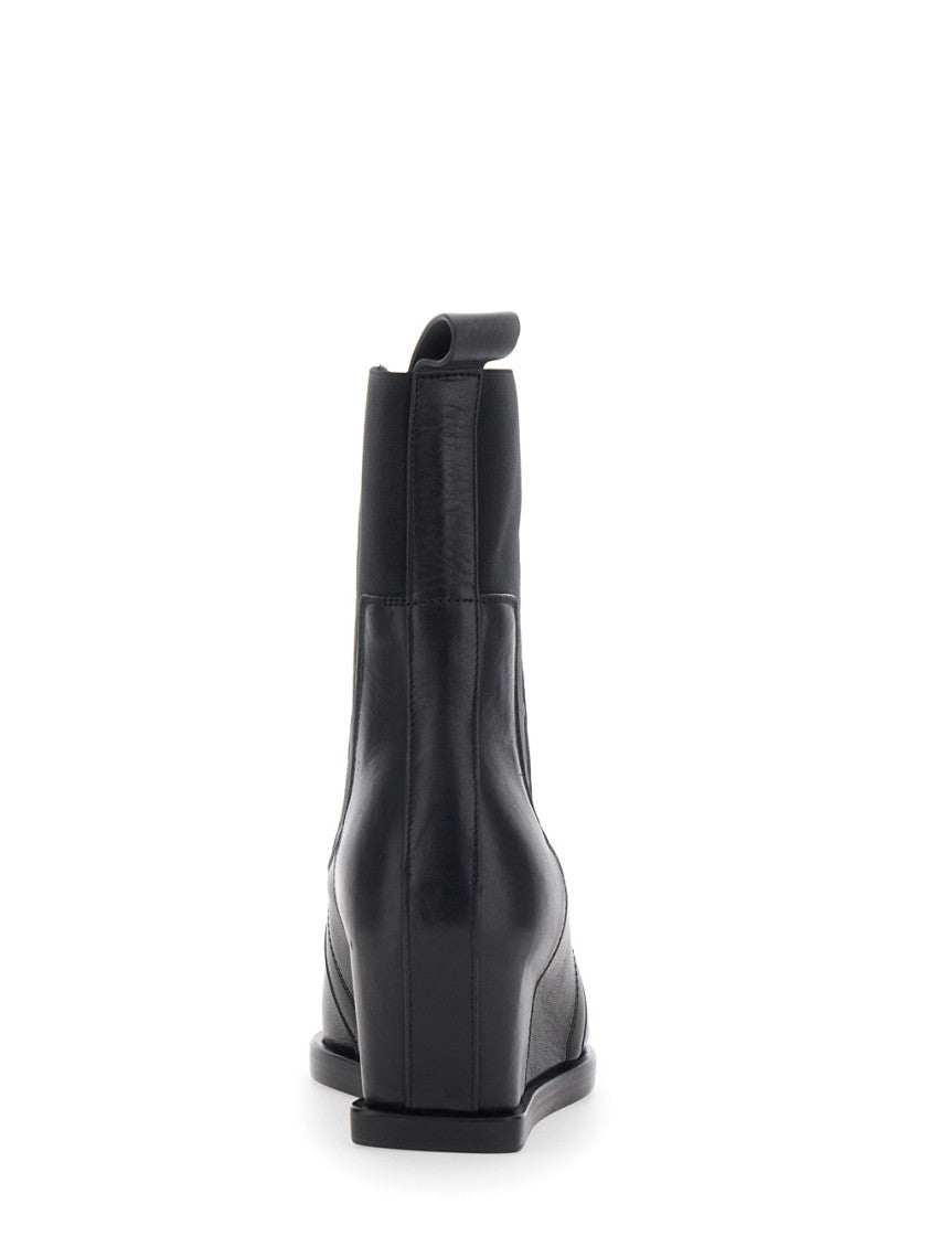Black Sharp Wedge Ankle Boots 4