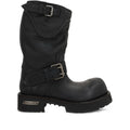 Black Distressed-10 Leather Boots 1