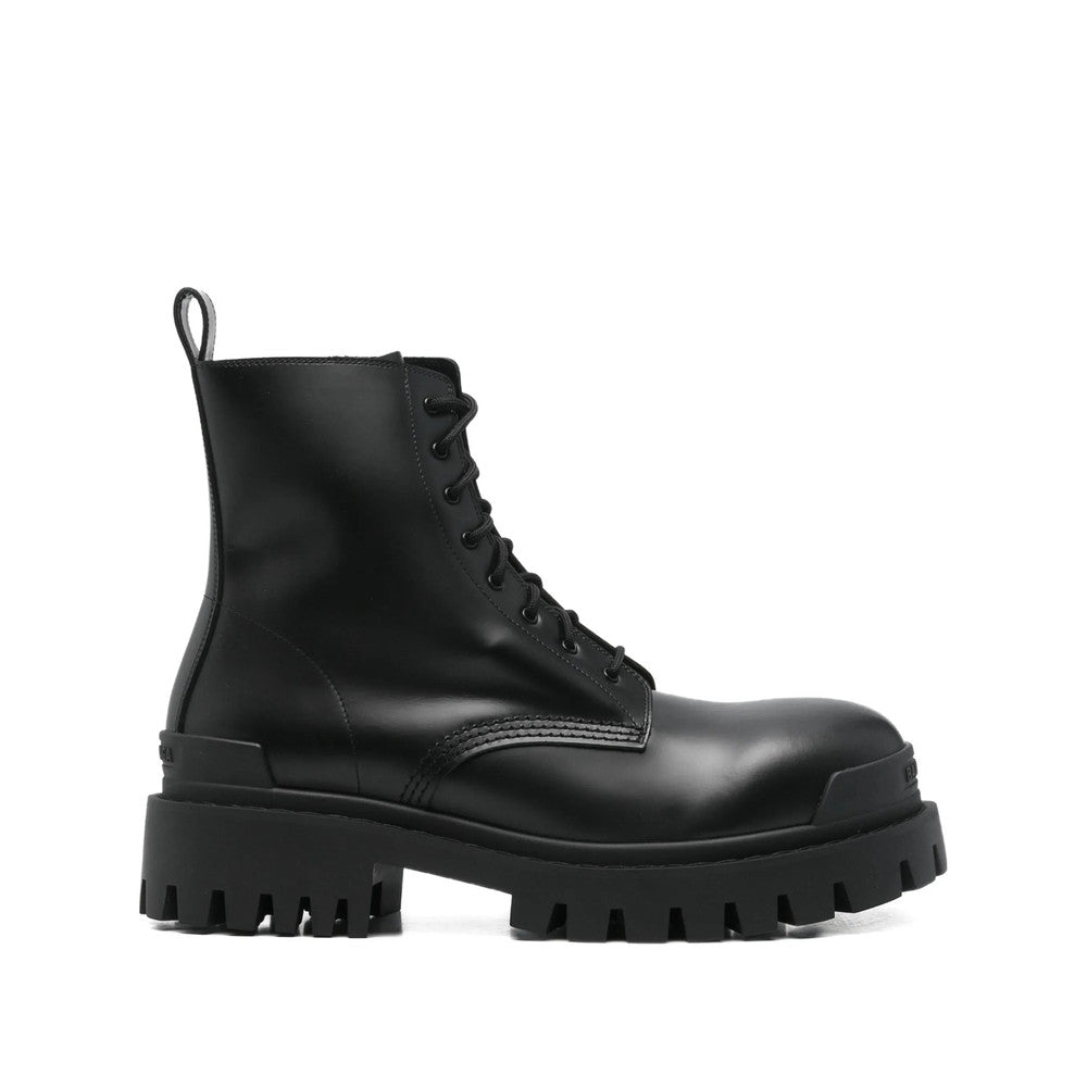 Black Leather Lace-up Boots 1