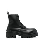 Black Leather Lace-up Boots 1