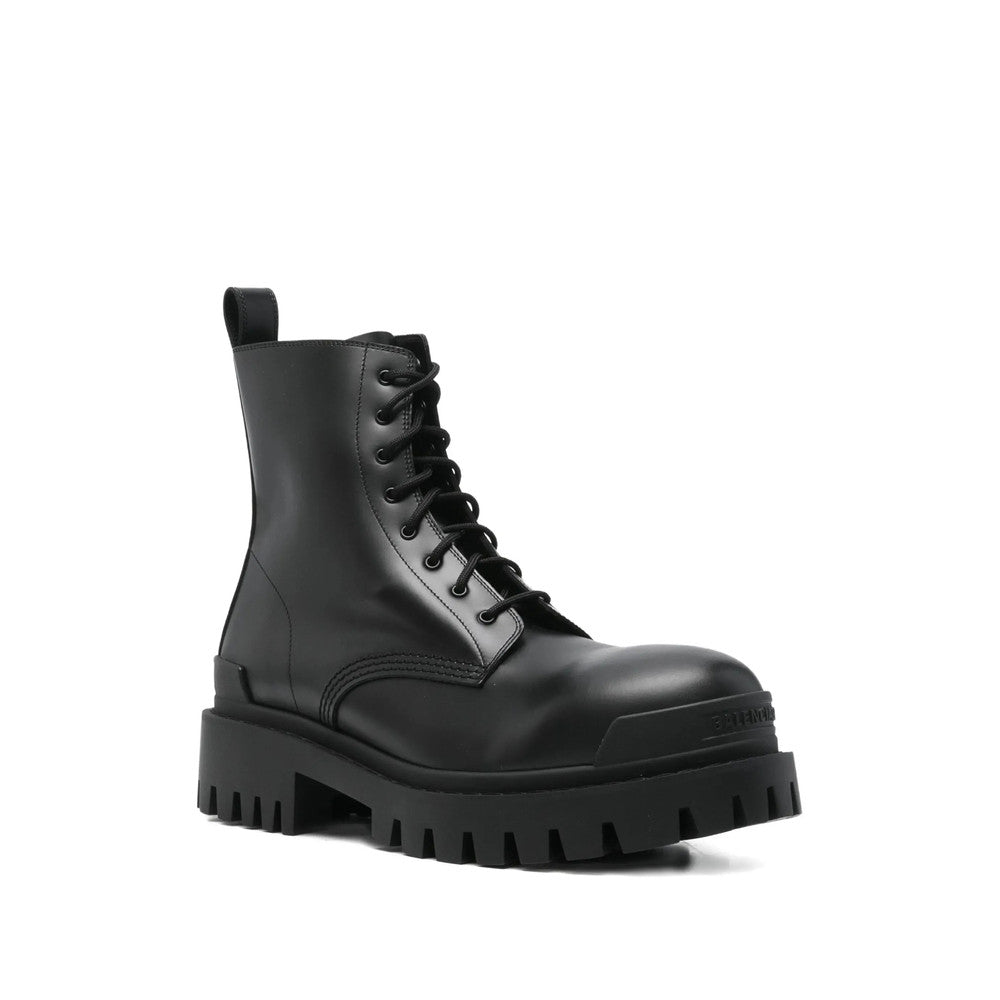 Black Leather Lace-up Boots 2