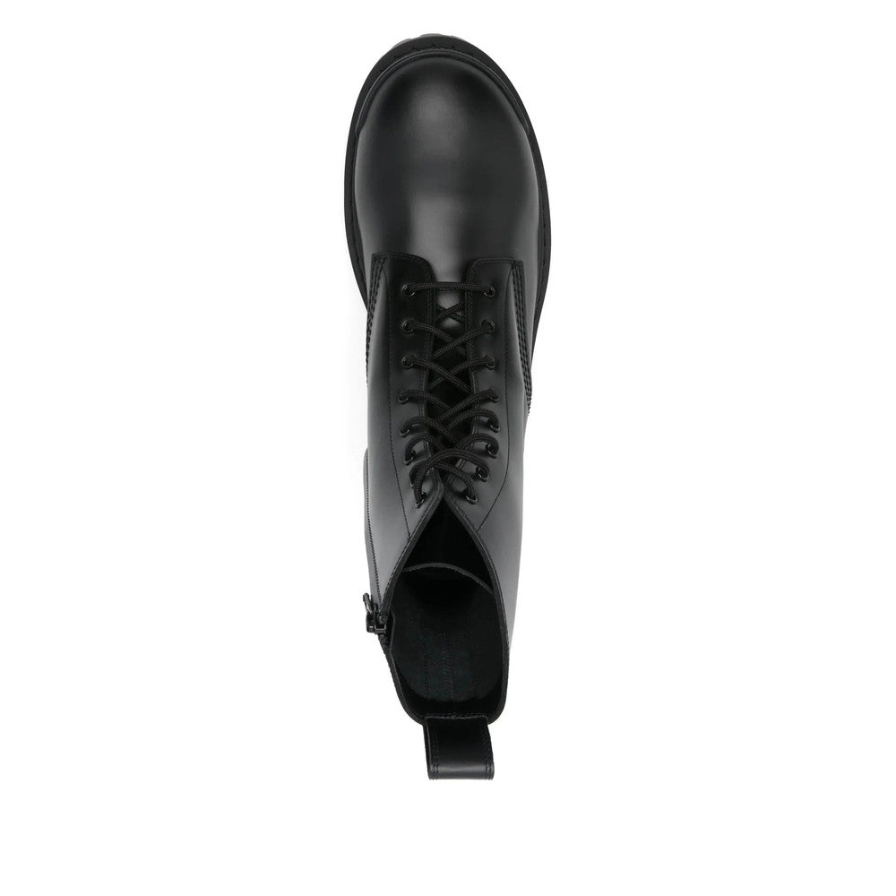 Black Leather Lace-up Boots 3