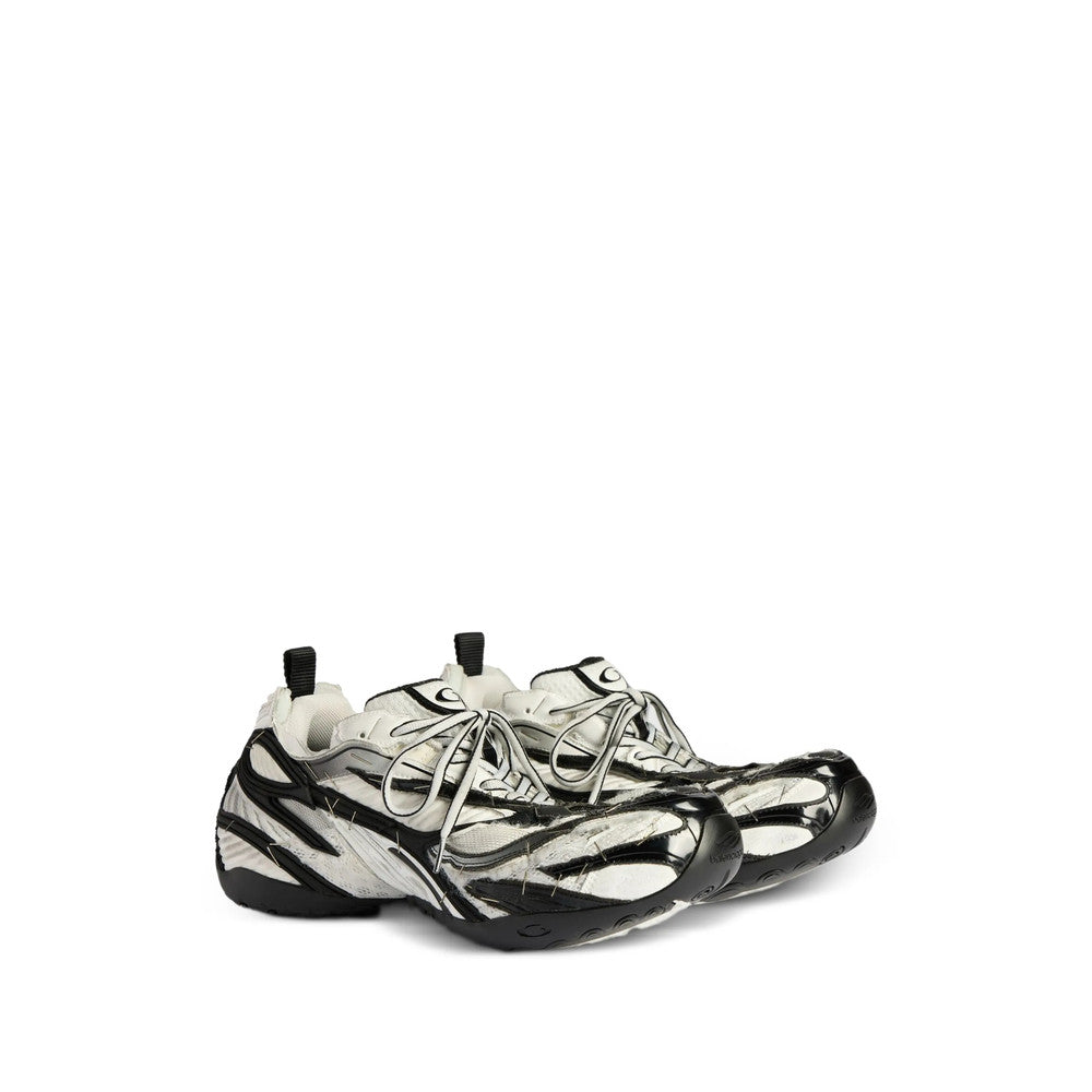 BlackWhite Striped Runner Sneakers 2