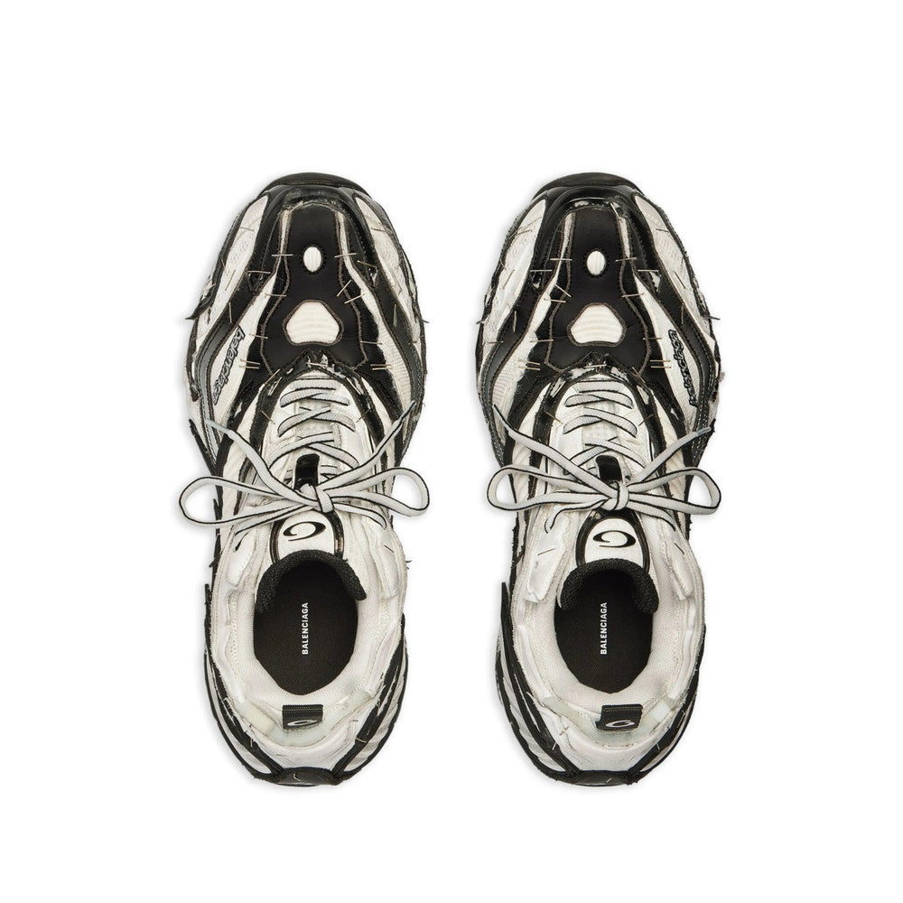 BlackWhite Striped Runner Sneakers 4