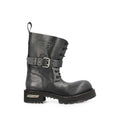 Black Distressed Biker Boots 1