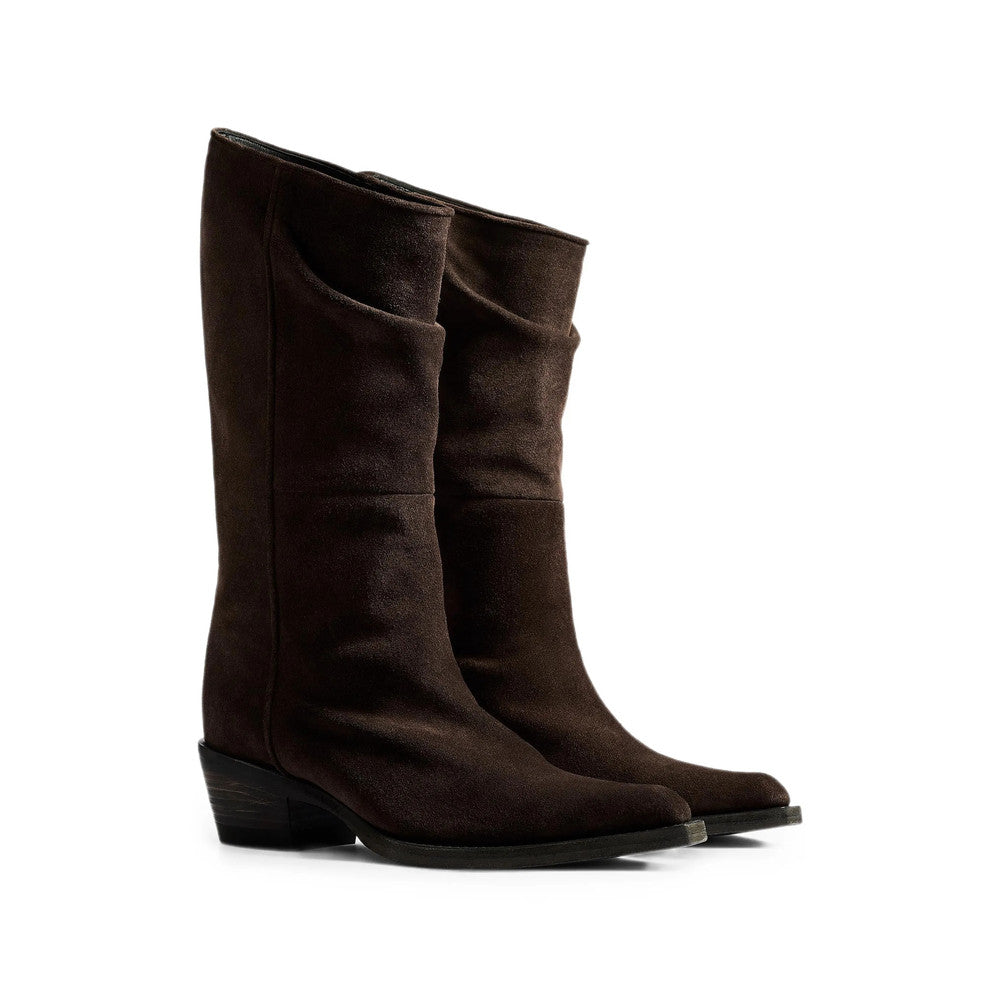 Brown Suede Knee-High Boots 3