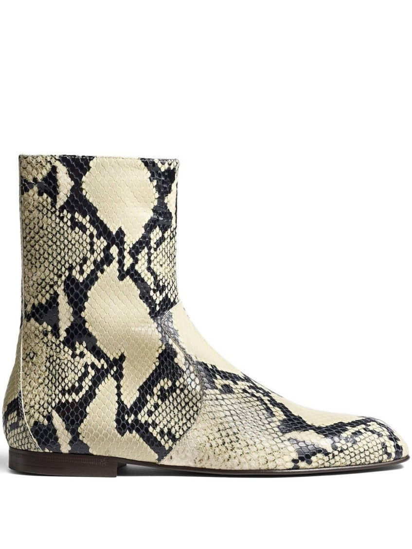 Beige Leather Boots 1