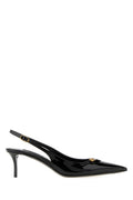 Black Logo Leather Pumps 1