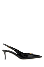 Black Logo Leather Pumps 1