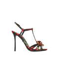 Black Rose-print Brocade Heels 1