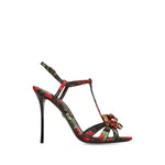 Black Rose-print Brocade Heels 1