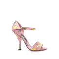 Pink Floral Ankle-strap Heels 1