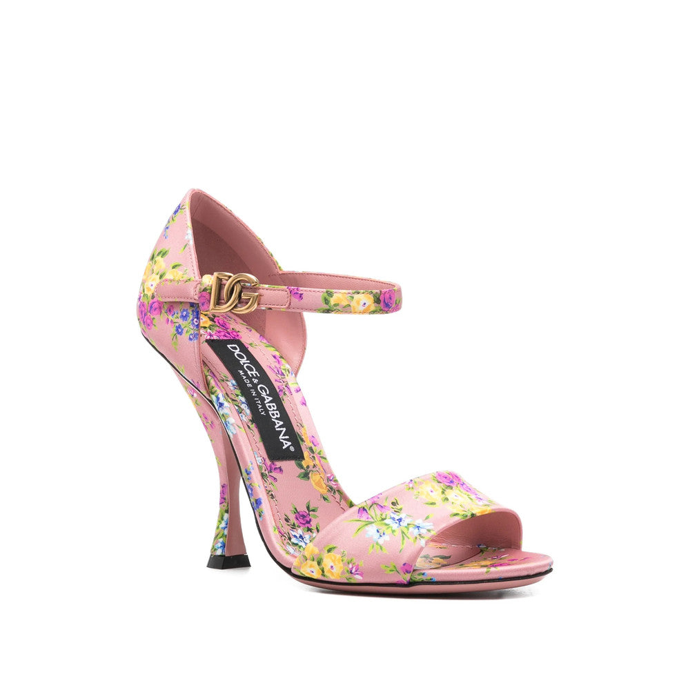Pink Floral Ankle-strap Heels 2