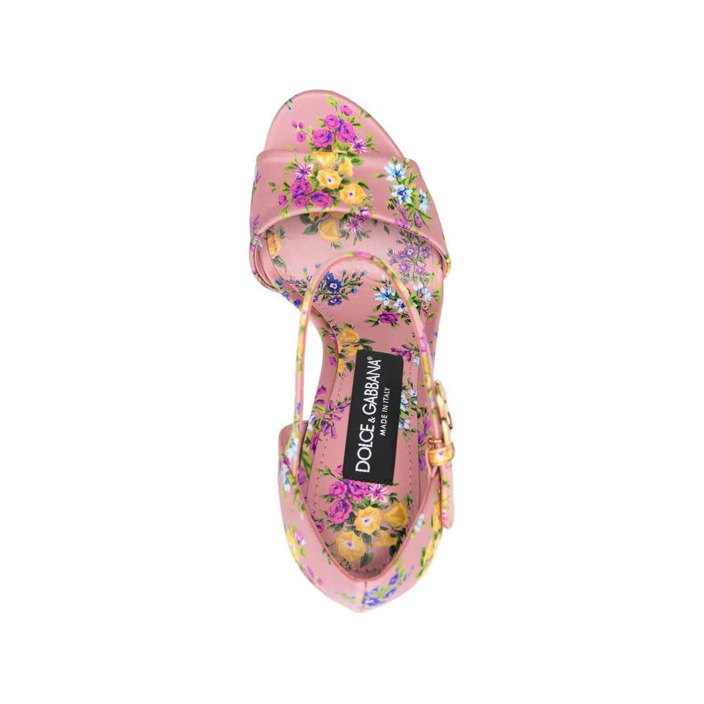 Pink Floral Ankle-strap Heels 3