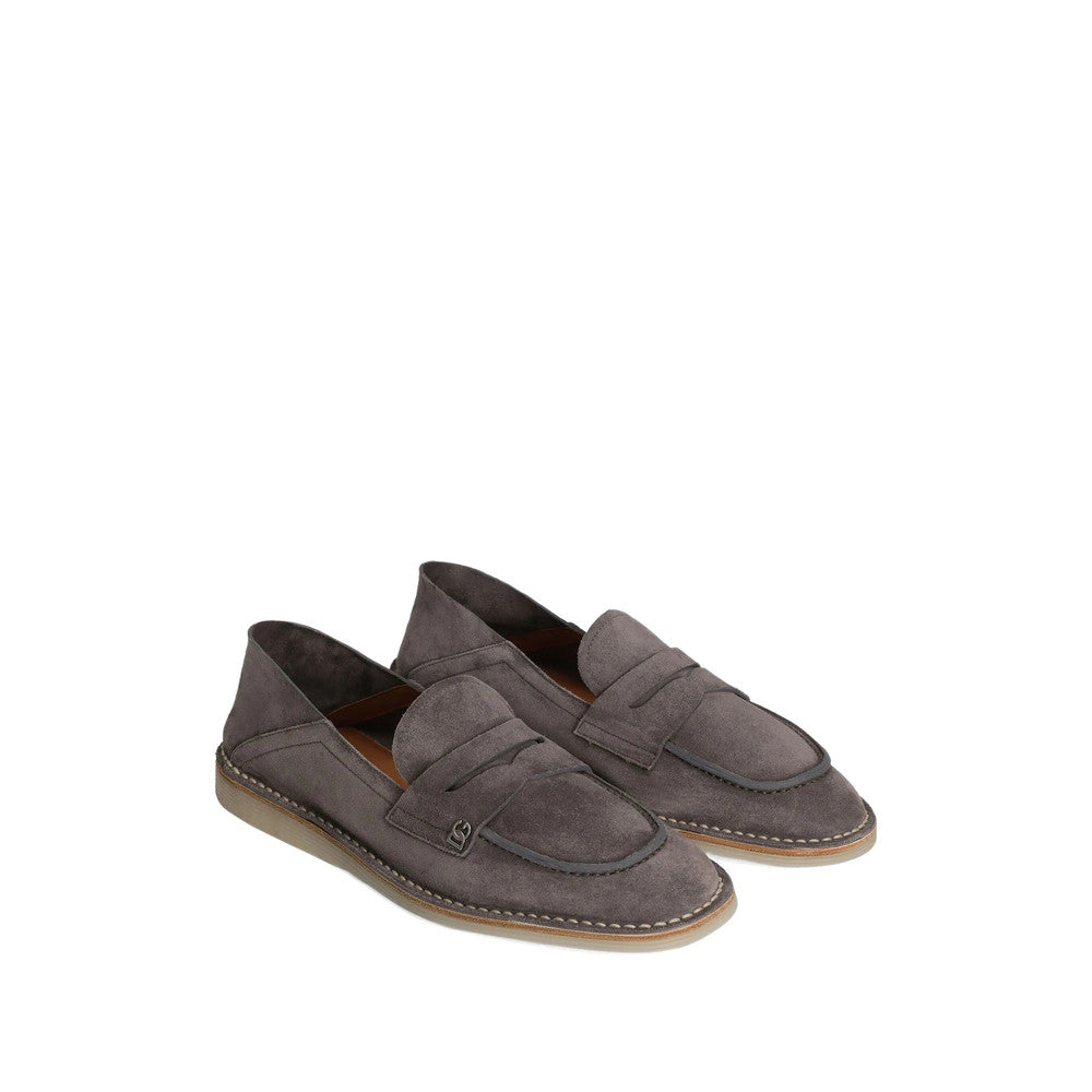 Grey Suede Loafers 2