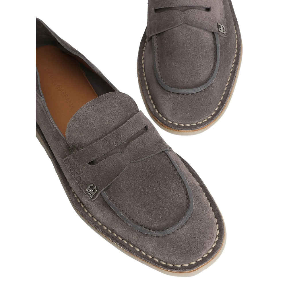 Grey Suede Loafers 3