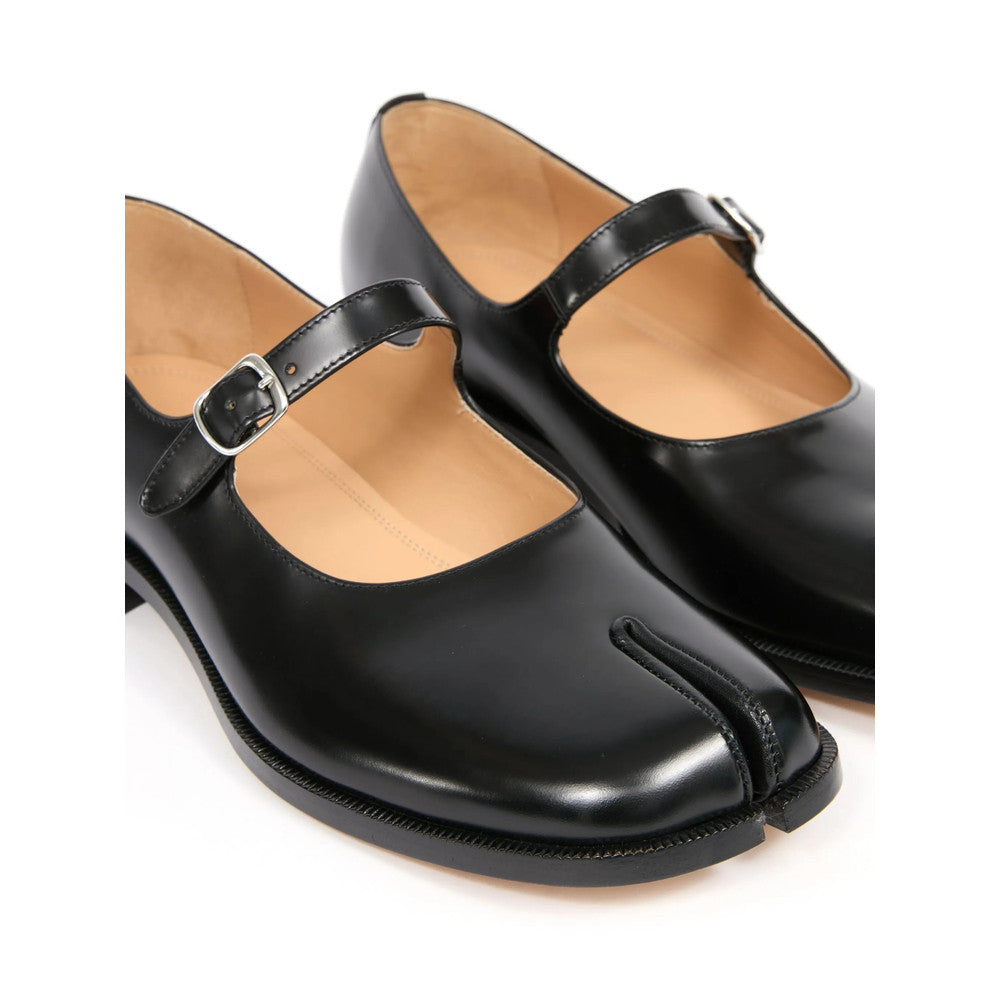 Black Tabi Leather Loafers 6