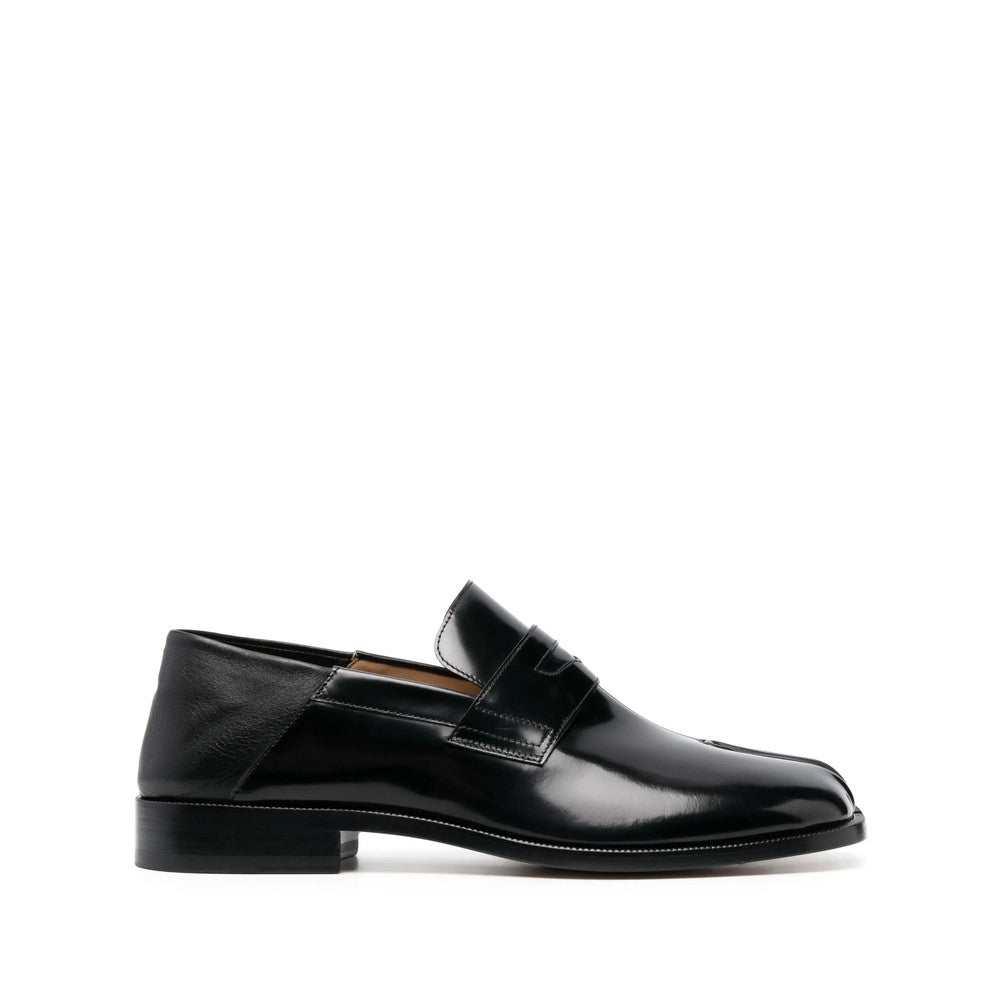 Black Tabi Leather Loafers 1
