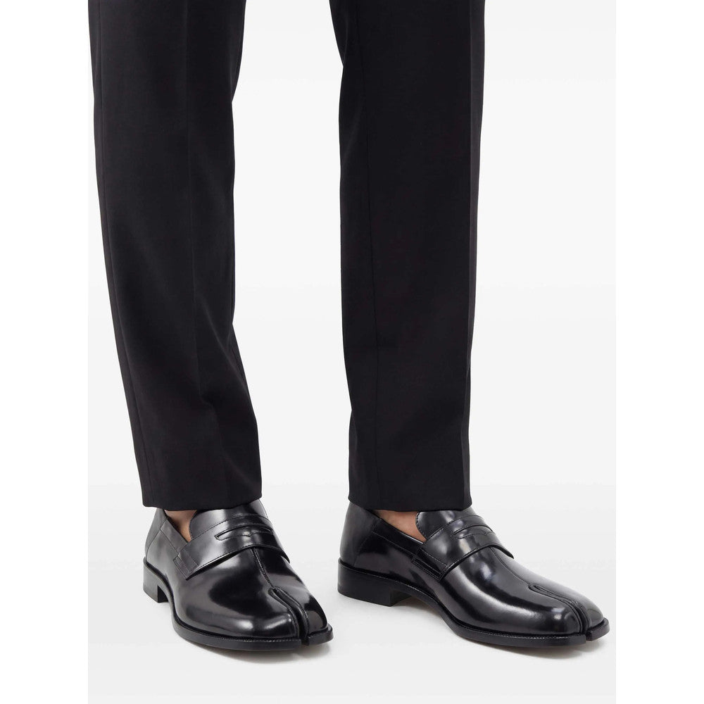 Black Tabi Leather Loafers 6