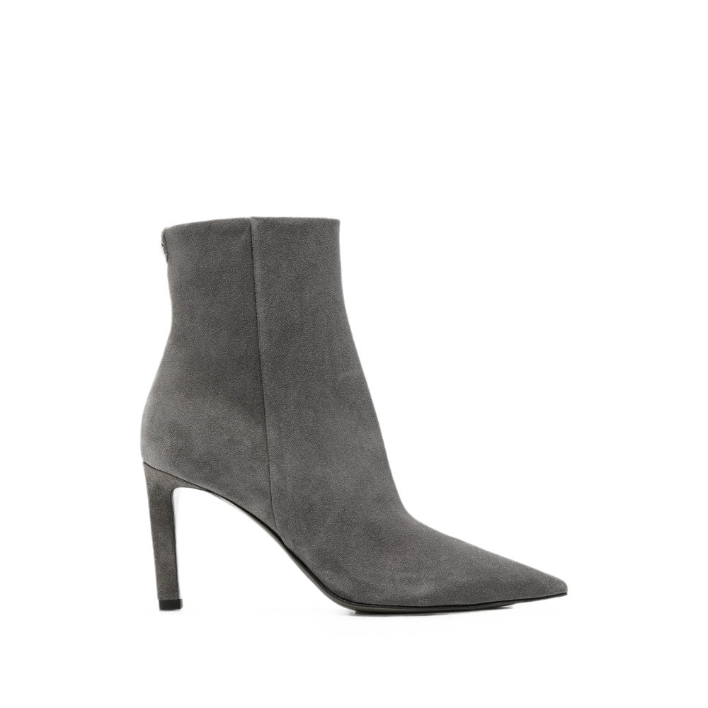 Grey Pointed-toe Ankle Boots 1