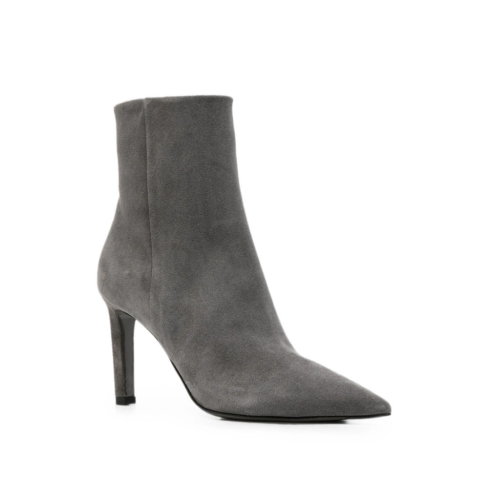 Grey Pointed-toe Ankle Boots 2