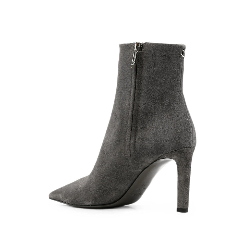 Grey Pointed-toe Ankle Boots 3