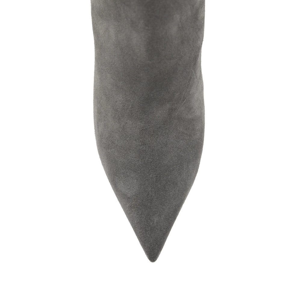 Grey Pointed-toe Ankle Boots 4
