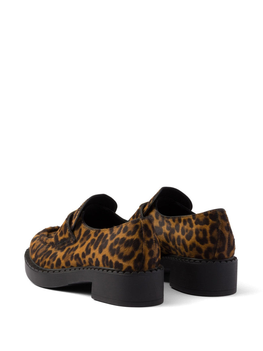 Leopard Print Logo Loafers 3