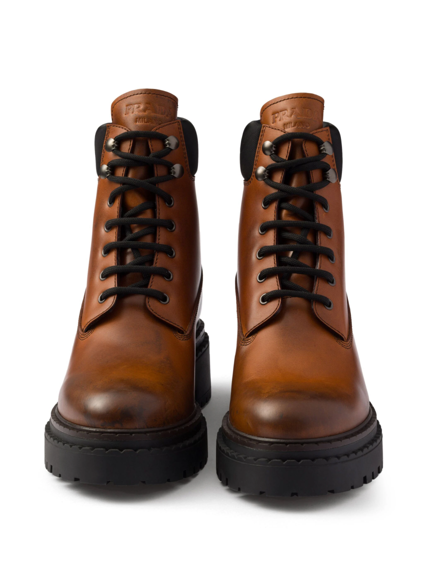 Brown Leather Lace Up Boots 5