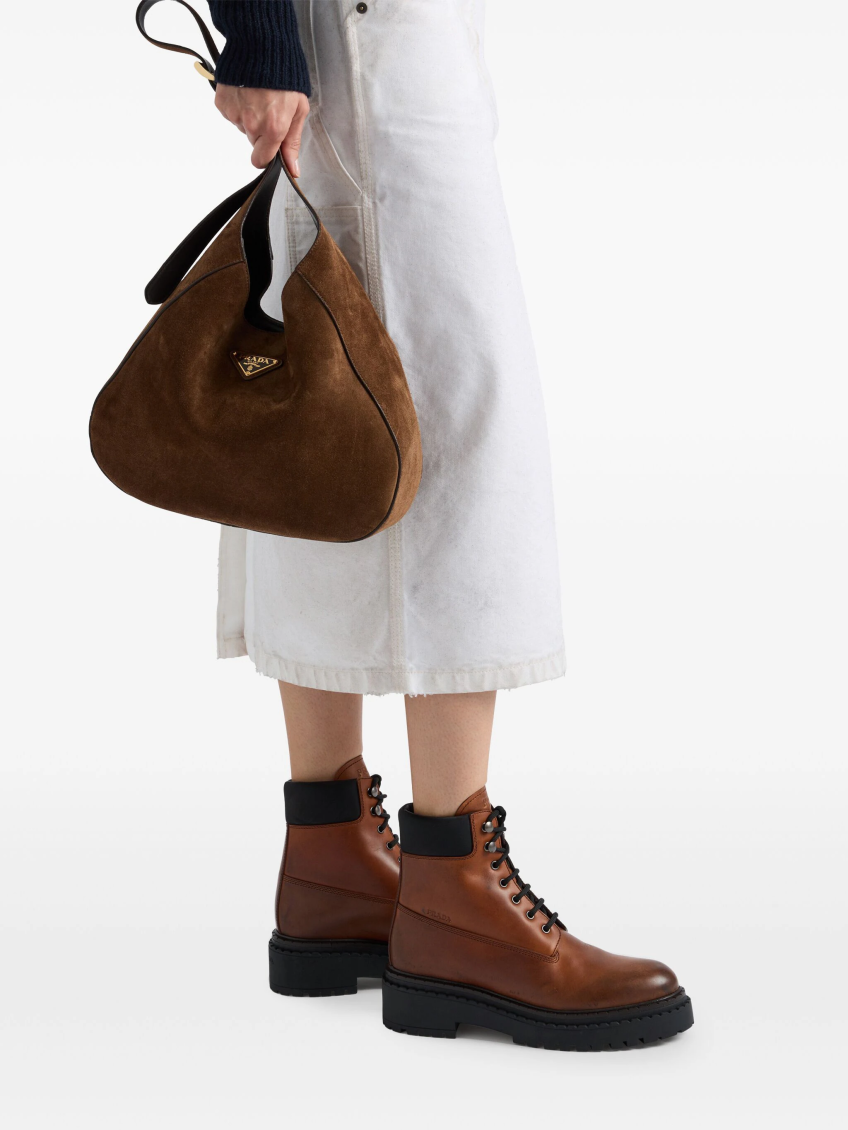 Brown Leather Lace Up Boots 7