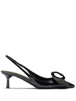 Black Crystal Slingback Pumps 1