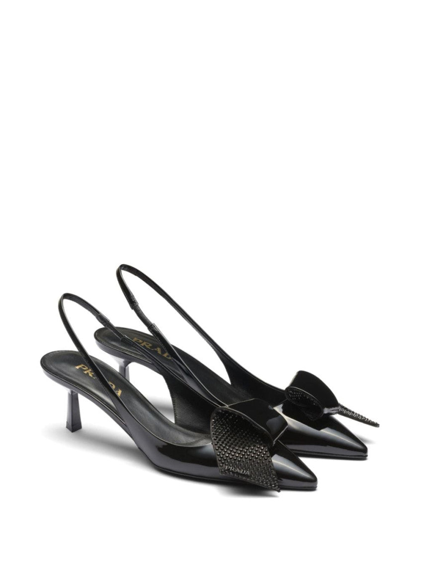 Black Crystal Slingback Pumps 2