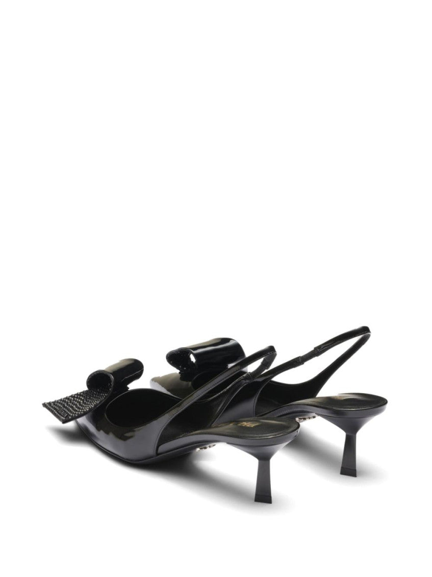 Black Crystal Slingback Pumps 3