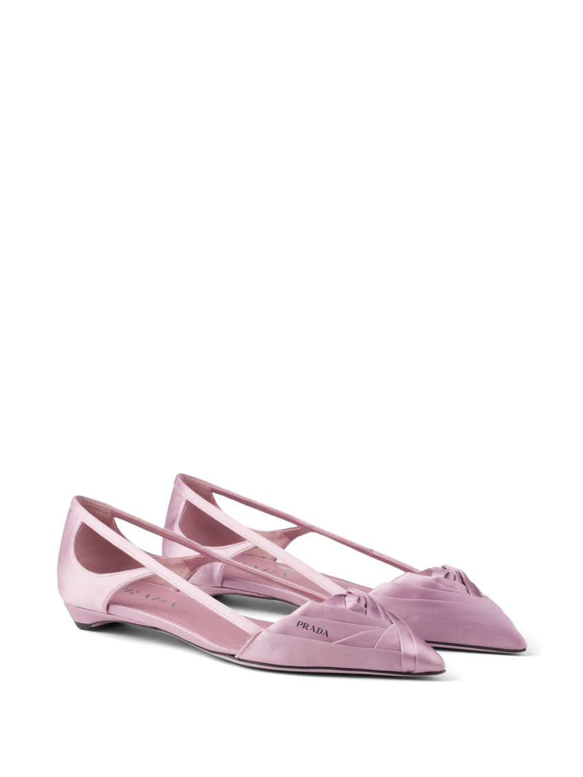 Pink Satin Ballet Flats 2