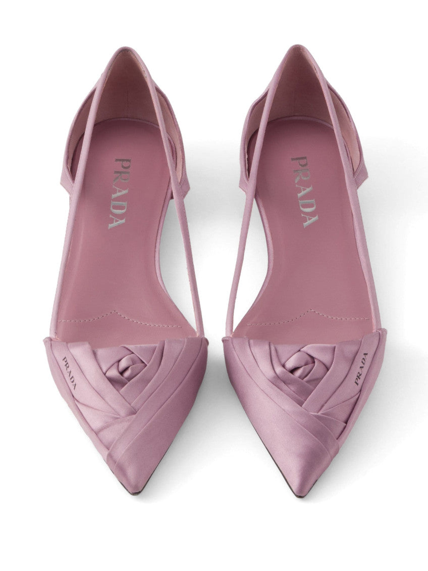 Pink Satin Ballet Flats 4