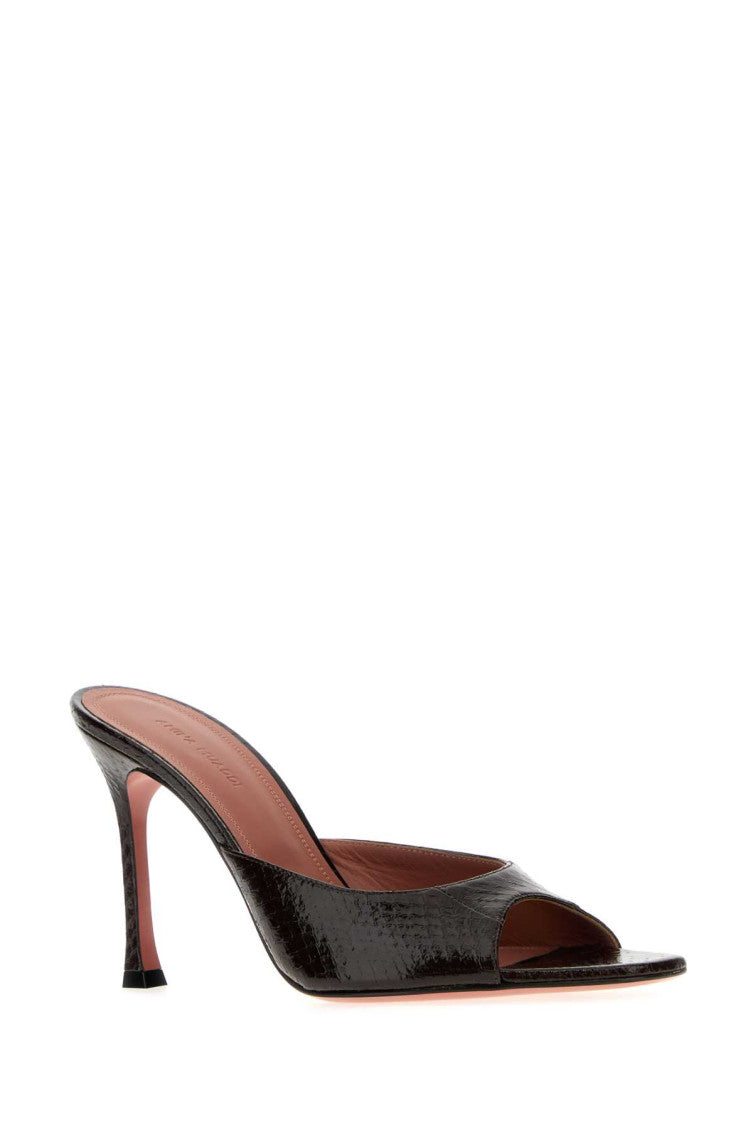 Dark Brown Alexa Leather Heels 2