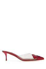 Red Pointed-toe Bloom Mules 1