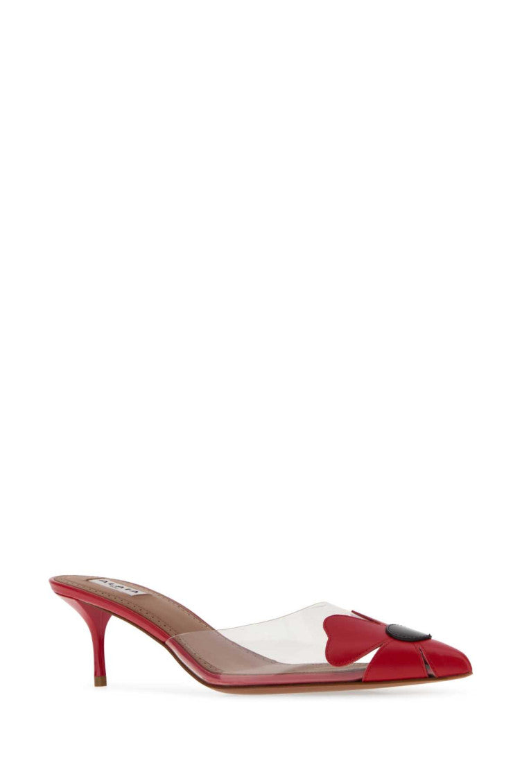 Red Pointed-toe Bloom Mules 2