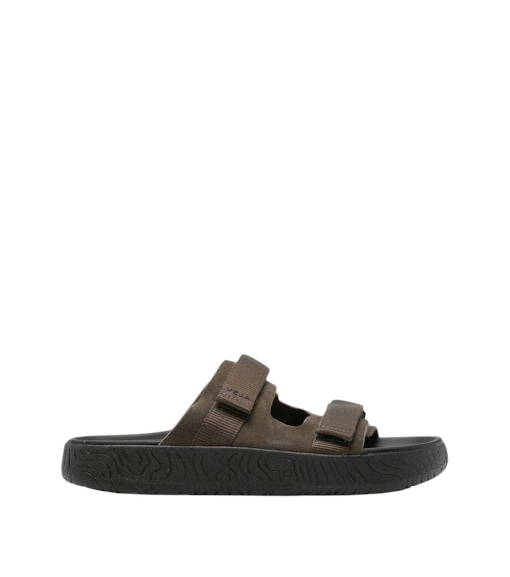 Brown Velcro-Strap Sandals 1