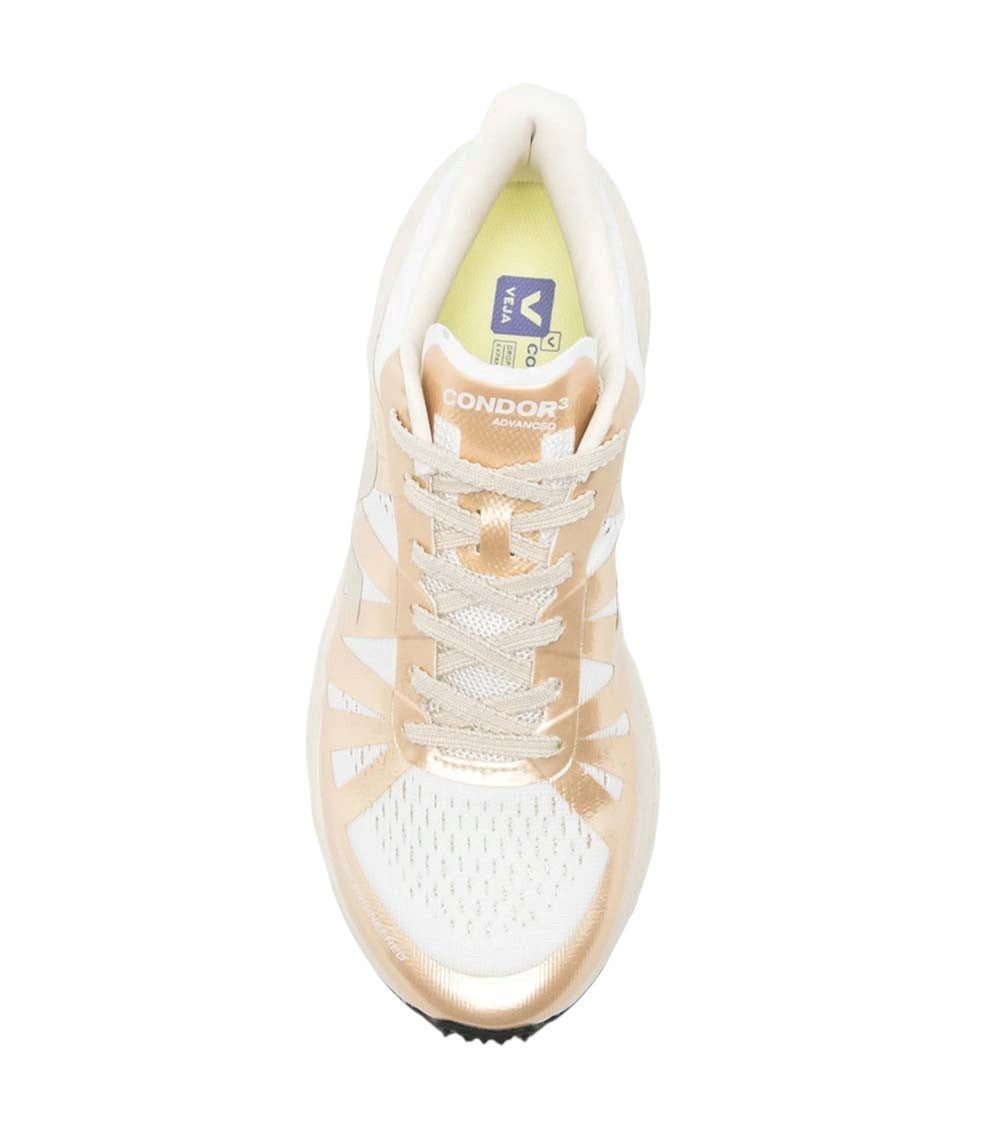White Logo Metallic Sneakers 4