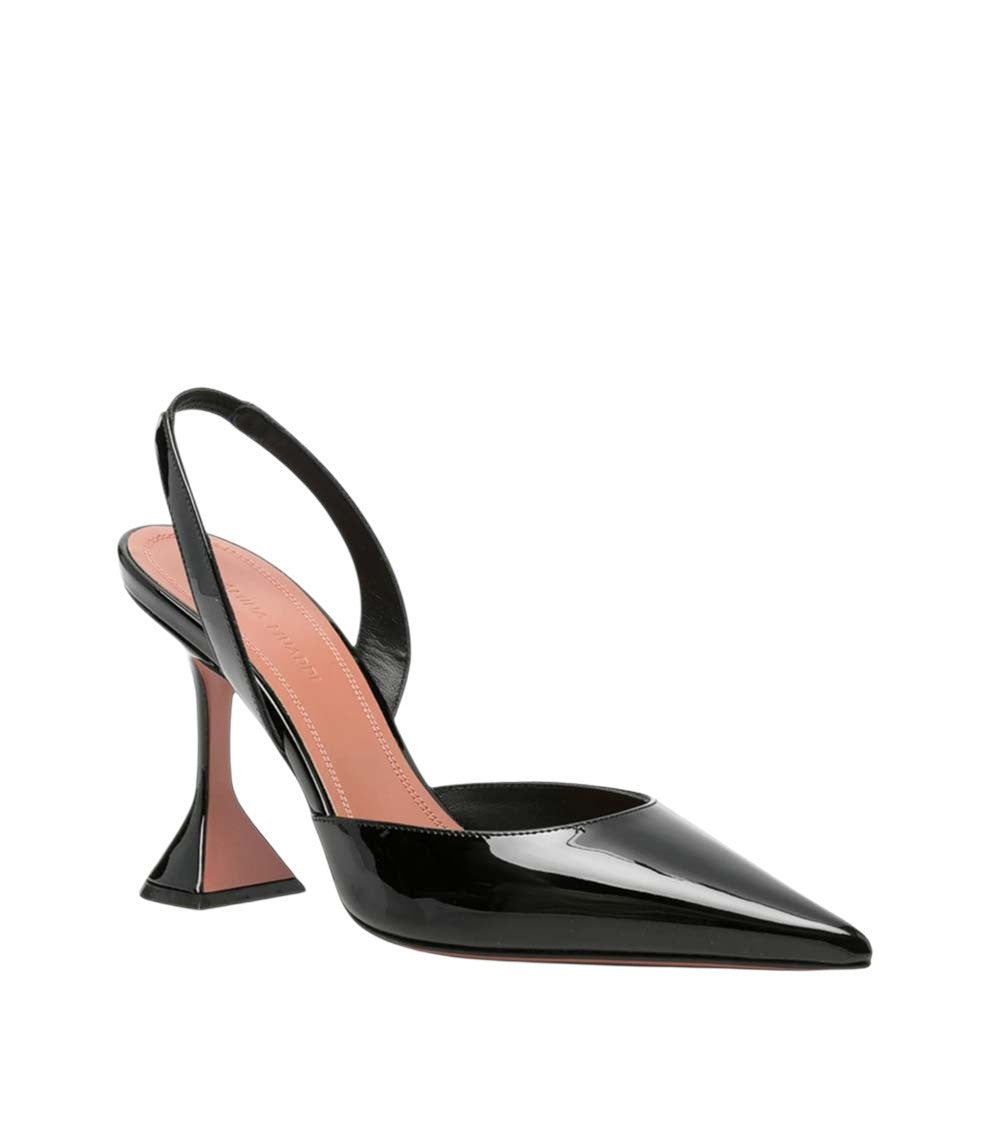 Black Leather Slingback Pumps 2