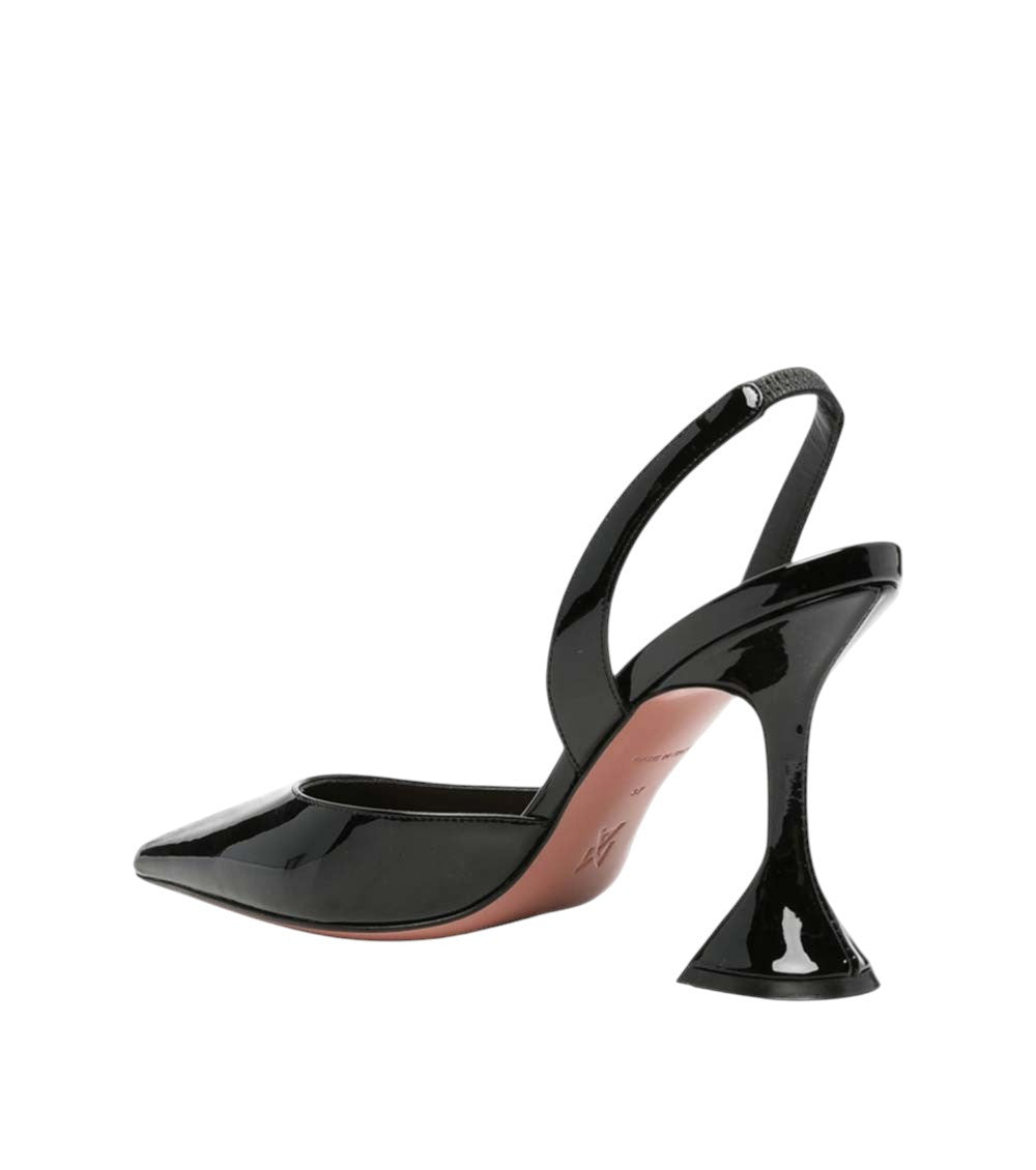 Black Leather Slingback Pumps 4