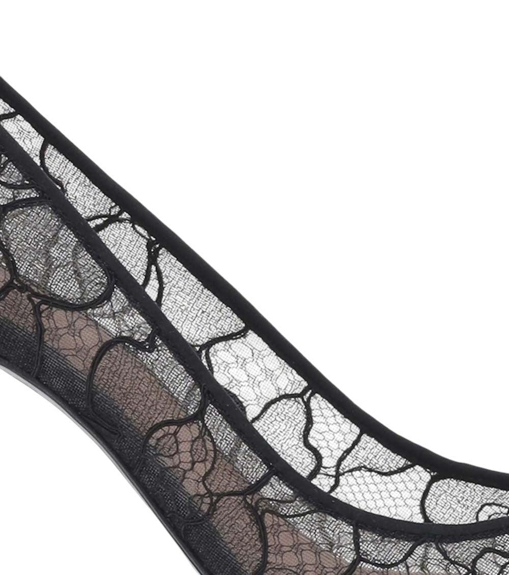 Black Lace Camelia Pumps 3